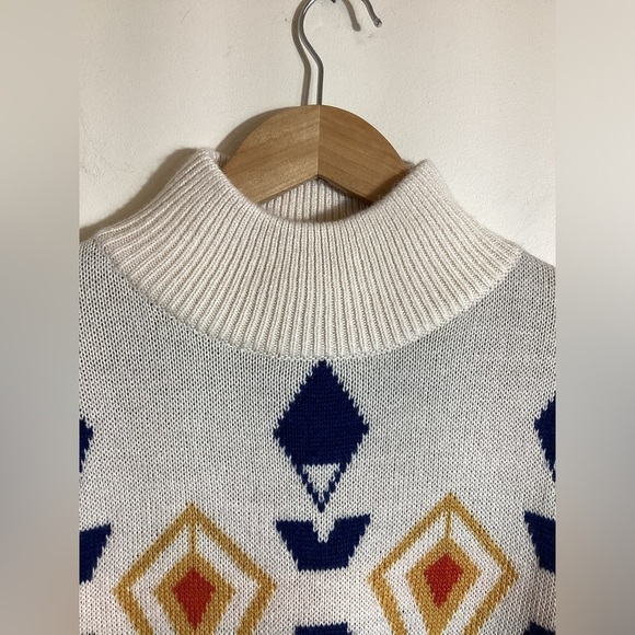 Paisley & Gray Aspen Slim Wool Blend Sweater L Nordic Geometric 60s 70s Retro - Picture 5 of 12